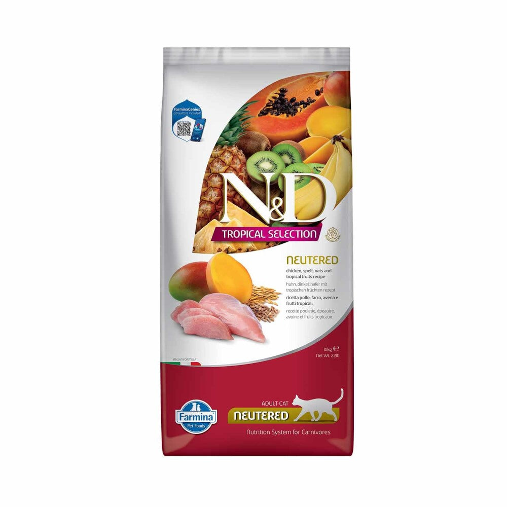 N&d Tropical Selection Düşük Tahıllı Tavuklu Ve Tropikal Meyveli Kısırlaştırılmış Kedi Maması 10 KG | SRC: Barcode: 8010276042224
